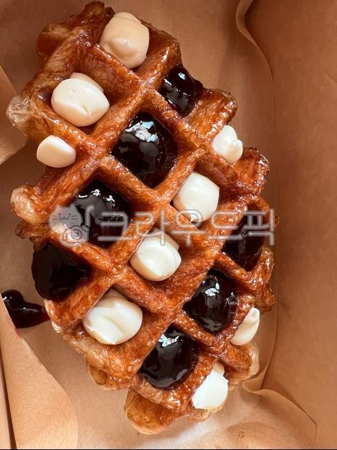food,음식,크로플,와플,블루베리크림치즈와플