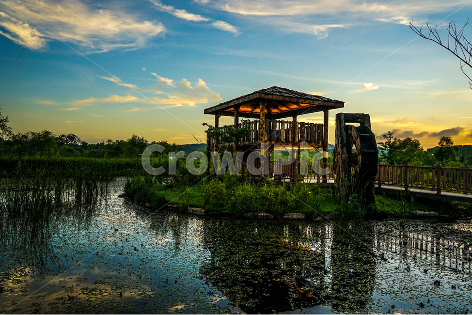 석양,해넘이,일몰,해질녁,호수,공원,정자,풍경,하늘,구름물레방아,자연,풍경,nature,landscape,건축물,건물외관,exterior,building,structure,architecture,construction,outdoors,옥외