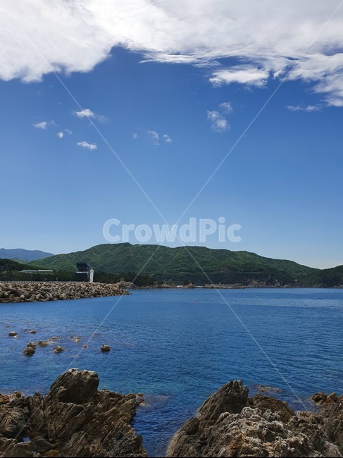 산,하늘,바다,동해,절경,탁트인,풍경,멋진,파란하늘,푸른하늘