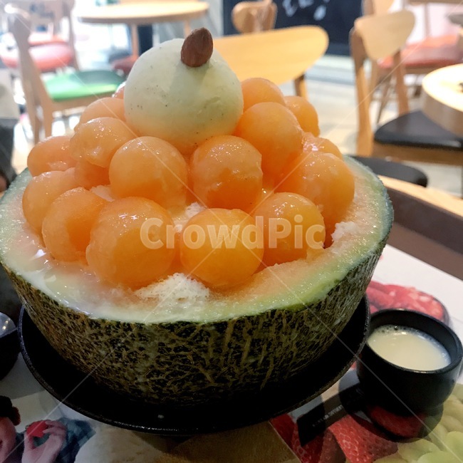 메론빙수,빙수,과일,카페,여름