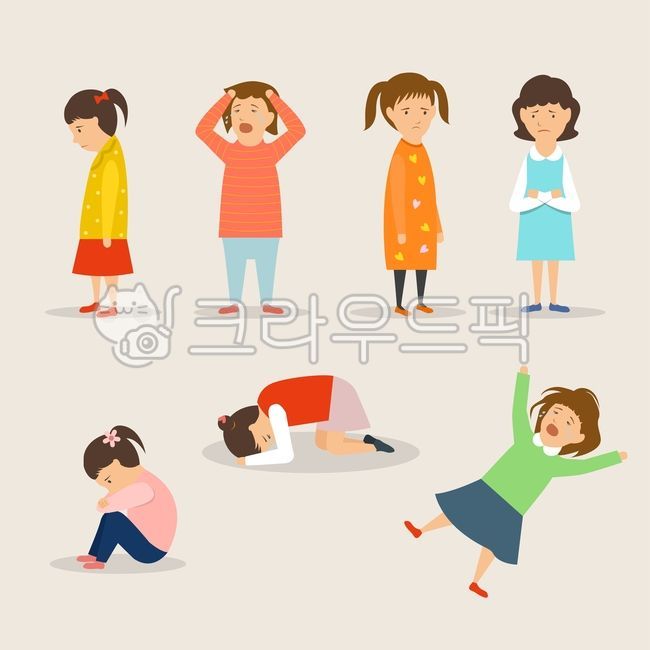 일러스트,일러스트레이션,그림,드로잉,벡터,플랫,사람,인물,우울,화,우울증,울음,눈물,신경질,부정적인,감정,감성,정서,나쁜,기분,여자아이,소녀,초등학생,illustration,drawing,line,vector,flat,human,people,person,female,girl,child,kid,children,mope,depressed,bad,mood,emotion,feeling,sentiment,crying,annoying,tear,elementary,student