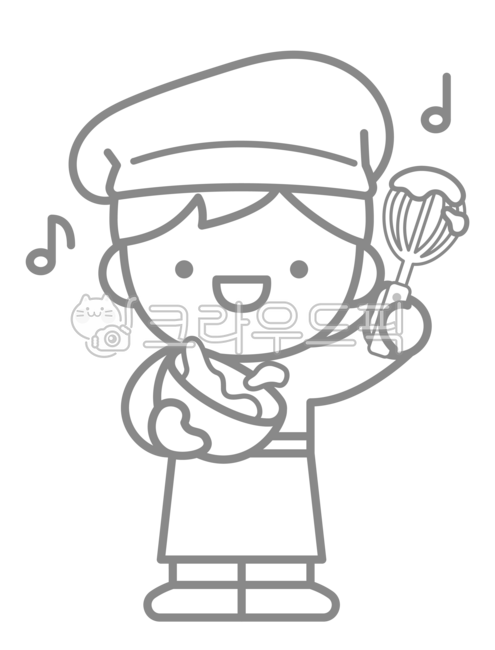 제빵사,베이커리,요리사,베이킹,케이크만들기,휘핑기,반죽,캐릭터,요리,에이프런,주방,음악,행복,웃음,즐거움,요리도구,귀여운,만화스타일,제빵,음식,직업,흑백,일러스트,베이커리직원,베이킹과정,베이커리아이콘,요리캐릭터