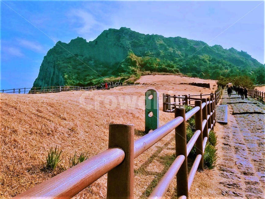 제주도,성산일출봉,산책로,관광지,화산섬