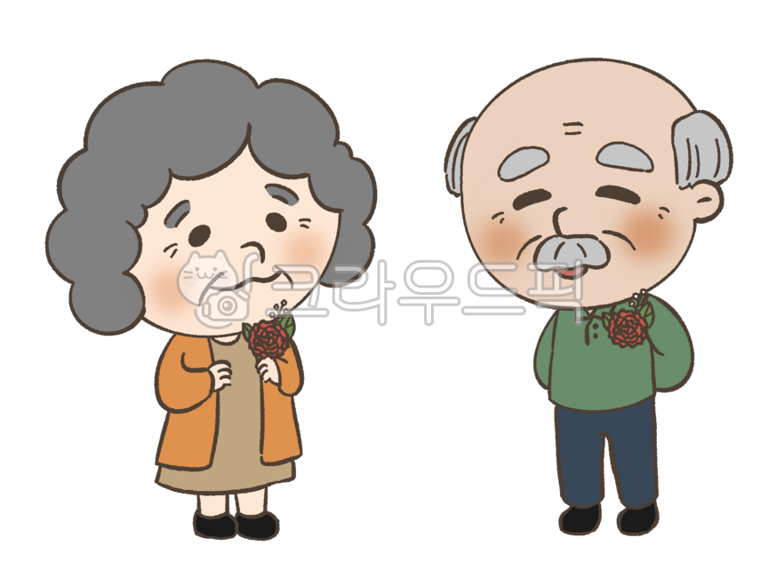 People,person,parents day,may 8th,grandmother,grandfather,grandparents,parents,mom,dad,old couple,oldcouple,old,parentsday,parents,family month,family,carnation gift,filial piety,happy old couple,cute illustration,grandmother and grandfather illustration,