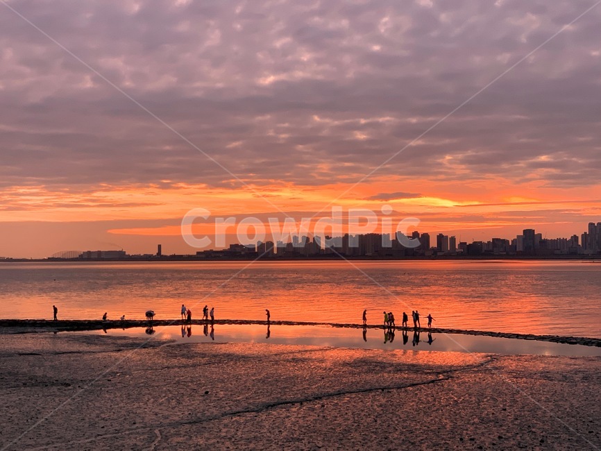 자연,붉은하늘,황혼,일몰,sunset,redsky,하늘,바다,갯벌