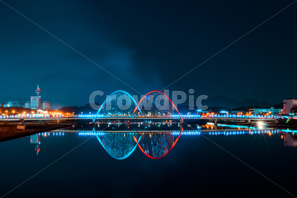 야경,엑스포다리,갑천,밤,night,nightscape