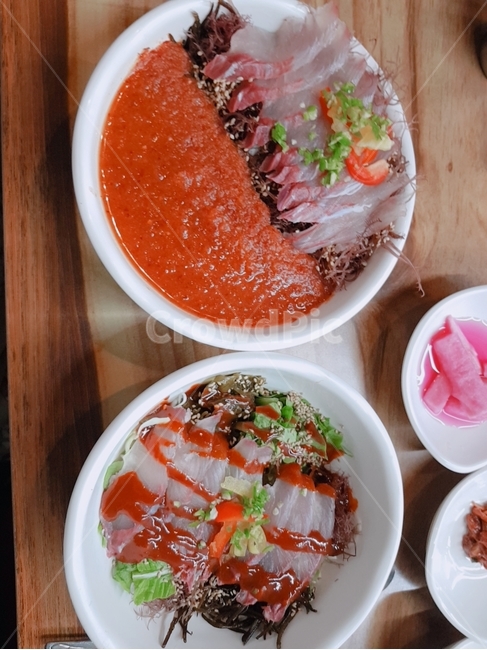 물회,제주도,회,톳,비빔
