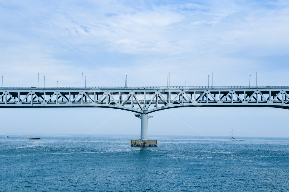 sky,Ulsan Bridge,blue,bridge,clouds