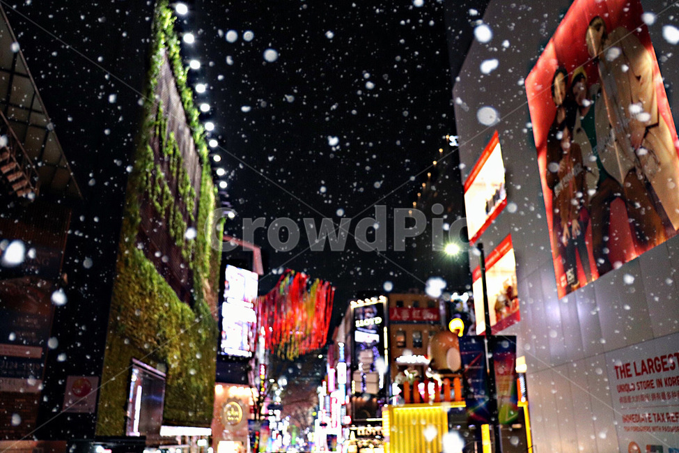 야경,명동,눈,배경화면,풍경,겨울,계절,winter,season,메리크리스마스,성탄절,merry christmas