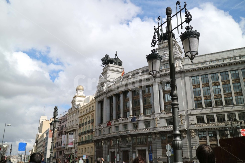sky,town,city,Overseas,downtown,building,cloud,Madrid,europe,Sol Square,architecture