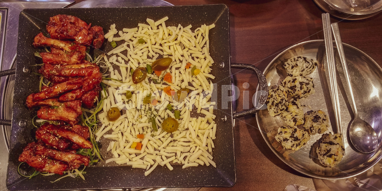 쪽갈비,치즈,철판요리,치즈쪽갈비,주먹밥,요리