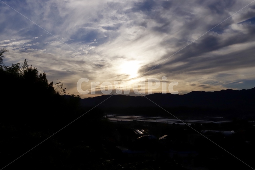 노을,하늘,구름,해질녘,평온,마을,고요,sunset,sky,cloud,temperature,village경치,view,자연,풍경,nature,landscape,outdoors,옥외
