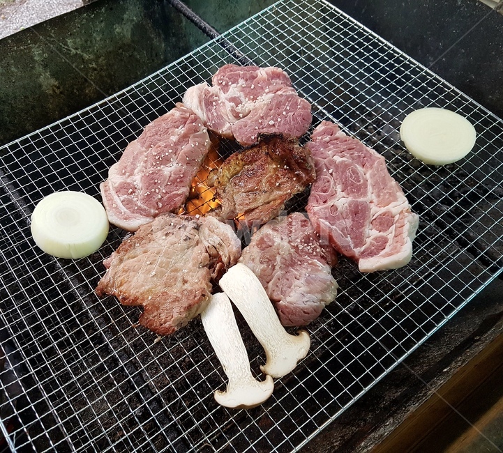 food,바베큐,고기,야외,캠핑