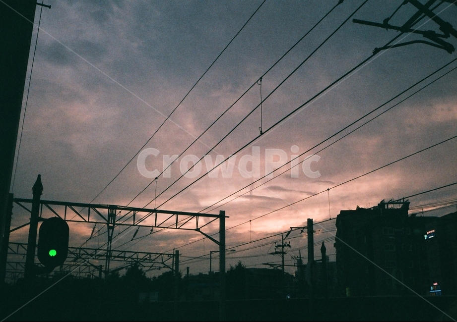 전철역,기차역,노을,구름,cable,케이블
