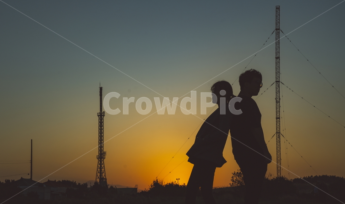 실루엣,노을,주황색,화보,silhouette,human,인간,person,사람,outdoors,옥외,함께,together,인물실루엣,사람실루엣,character silhouette,human silhouette