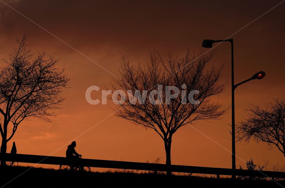 자전거,일몰,실루엣,silhouette,쓸쓸함,외로움,실루엣,그림자,silhouette,shadow