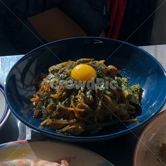 파스타,계란노른자,반숙,양식,음식,요리,면