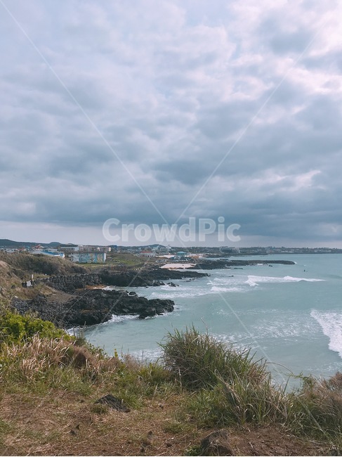 흐림,바다,파도,구름,자연,자연,풍경,nature,landscape,land,땅,outdoors,옥외,water,물,sea,ocean,대양,promontory,곶,shoreline,해안선,coast,연안
