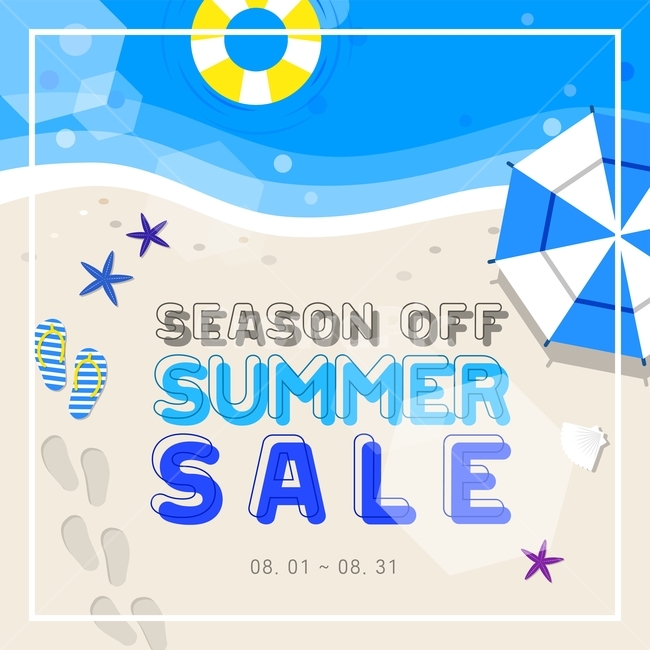 모래사장,튜브,불가사리,바다,샌들,팝업,여름,이벤트,할인,쇼핑,여름,계절,summer,season,축제,행사,festival,carnival,event,그래픽,일러스트레이션,graphic,illustration