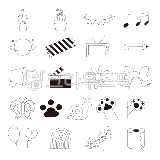 Sticker,doodle,doodle,icon,emoticon,line,line,outline,silhouette,coloring book,black,black,black,border,illustration,clip art,design,graphic,cute,candle,cactus,garland,note,planet,TV,ribbon,flower,cat,paw,snail,leaf,rainbow,