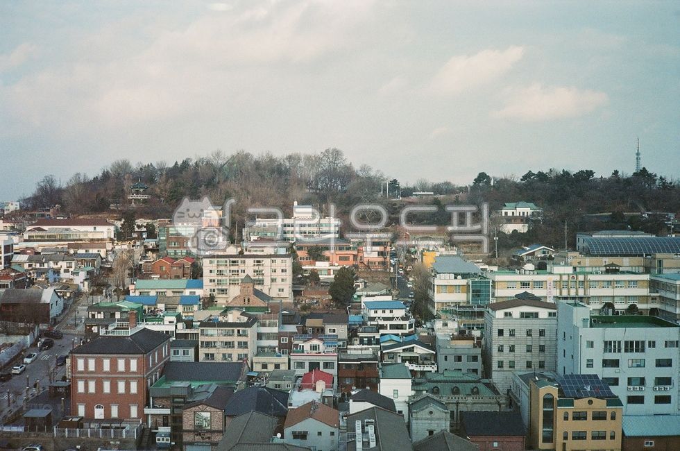 sky,town,Incheon,city,chinatown,downtown,building,Pilka,mountain,Chinatown,Emotion,film camera,architecture