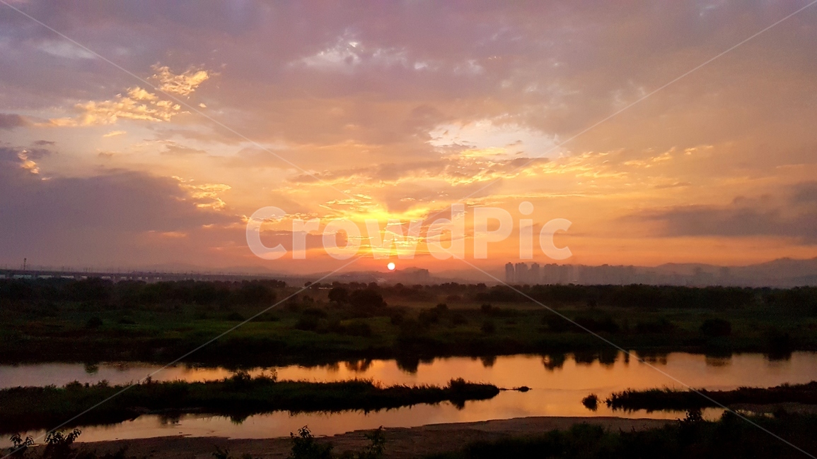 sky,cloud,sunset,sight,Sunrise,river