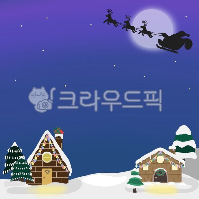 크리스마스배경,크리스마스밤,크리스마스산타,크리스마스루돌프,크리스마스마을풍경,겨울집,크리스마스트리,크리스마스장식,nature,자연,night,밤,outdoors,크리스마스달,눈