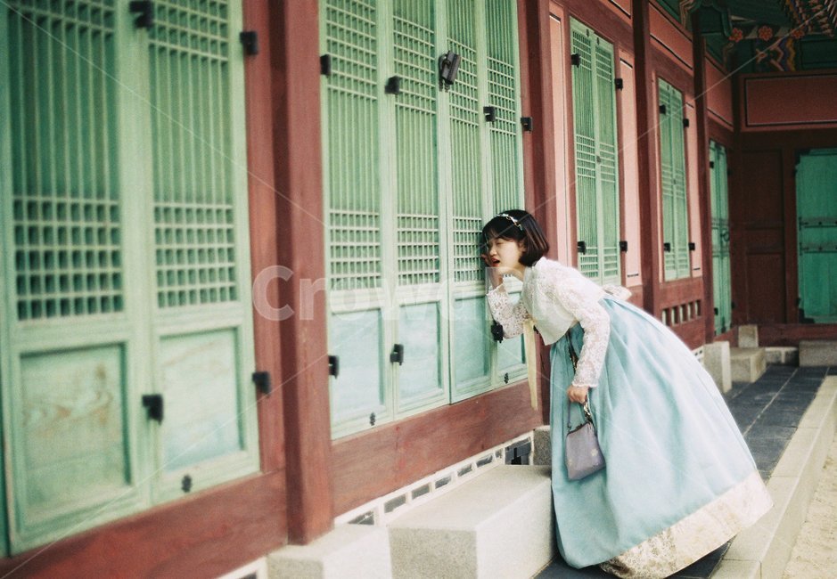 경복궁,한복,소녀,한복소녀,궁,gyeongbokgung,푸른한복,girl,단발소녀