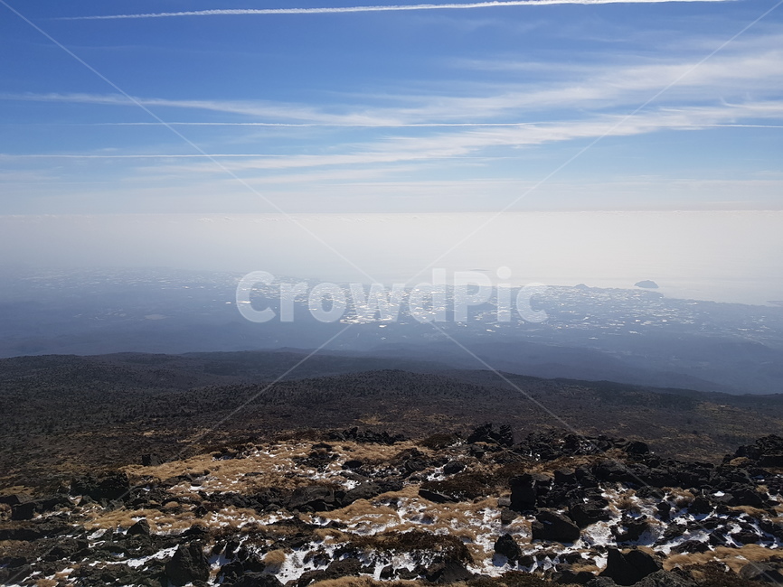 등산,하늘,산,등반,현무암,화산,한라산