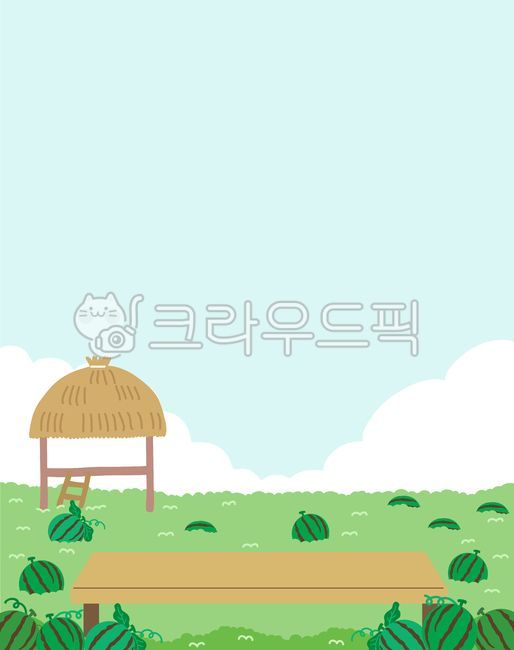 hut,watermelon field,watermelon,fruit,countryside,background,illustration,normal,summer