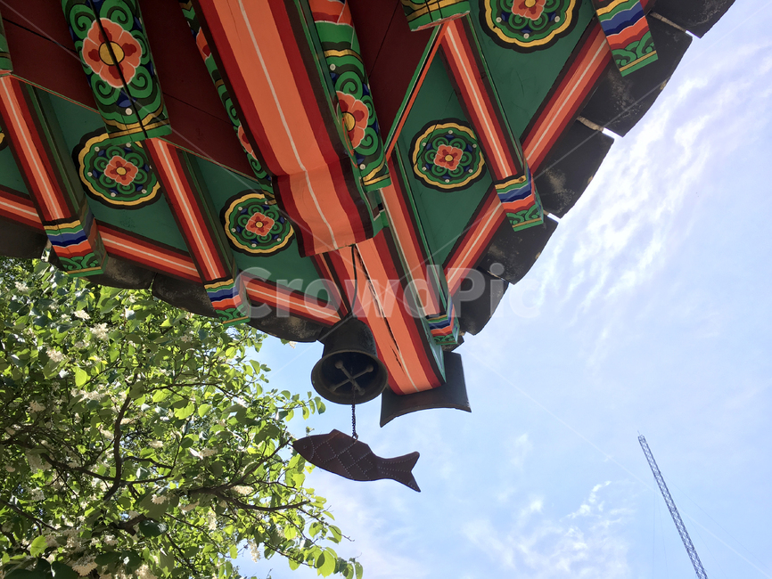 한국,절,사원,지붕,처마,하늘,맑은,맑은하늘,종교,차분한,시원한,한국전통,한국문화,korean traditional,korean culture