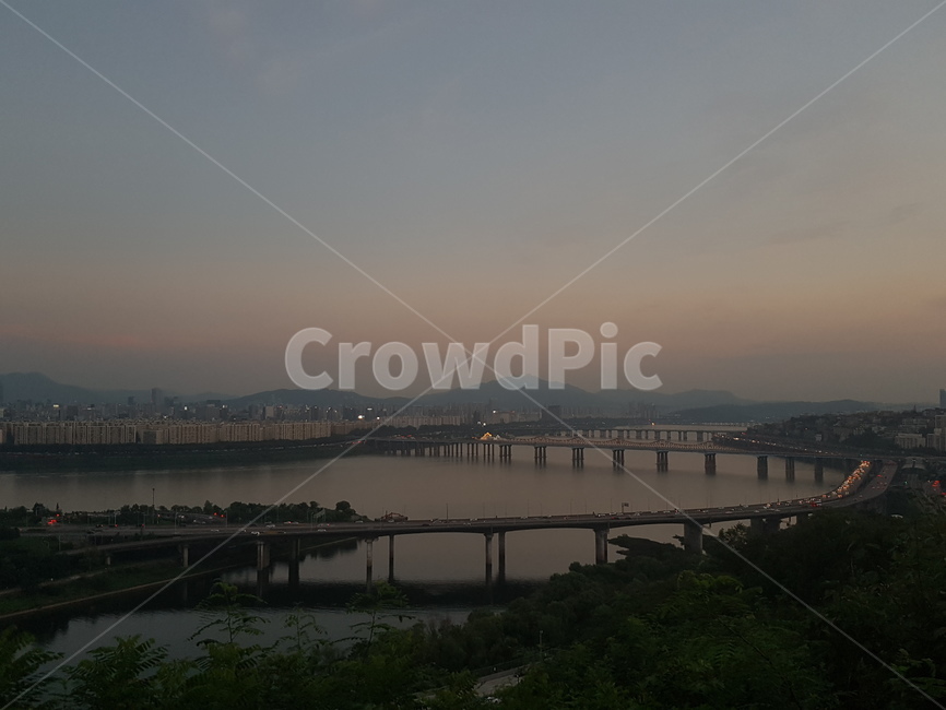 노을,풍경,힌강,해질녘,다리,도시,풍경,city,landscape,한국도시풍경,한국도시경관,korea cityscape,water,물,waterfront,워터 프론트,pier,교각,dock,독,port,포트