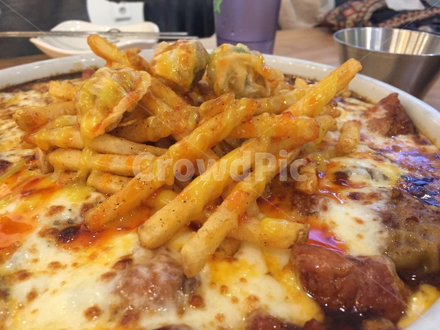 요리,치즈찜닭,감자,튀김,토픽,찜닭,닭,고기,치즈