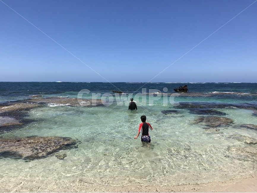 호주,퍼스,로트네스트섬,바다,하늘,부자,어버지와아들,해변,바다,beach,sea,사람,인물,인간,human,person,가족,패밀리,family,여행,휴가,traveling,vacation,trip