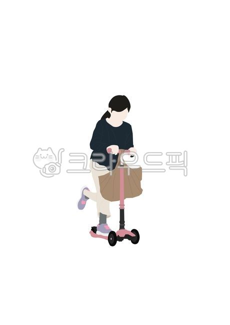 mobility,kid,riding a kickboard,kid riding a kickboard,Girls,kickboard,micromobility,human source,person,architectural source,illustration,illustrator