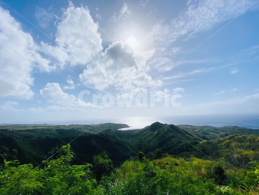 괌,하늘,산,경계,자연,구름,해,hill,언덕,nature,outdoors,countryside