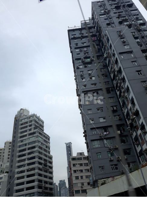 도시,도심,홍콩,아시아,중국,건물,건축,건설,아파트,오래된,낡은,어두운,흐린날,빌딩,고층빌딩,고층건물,고층