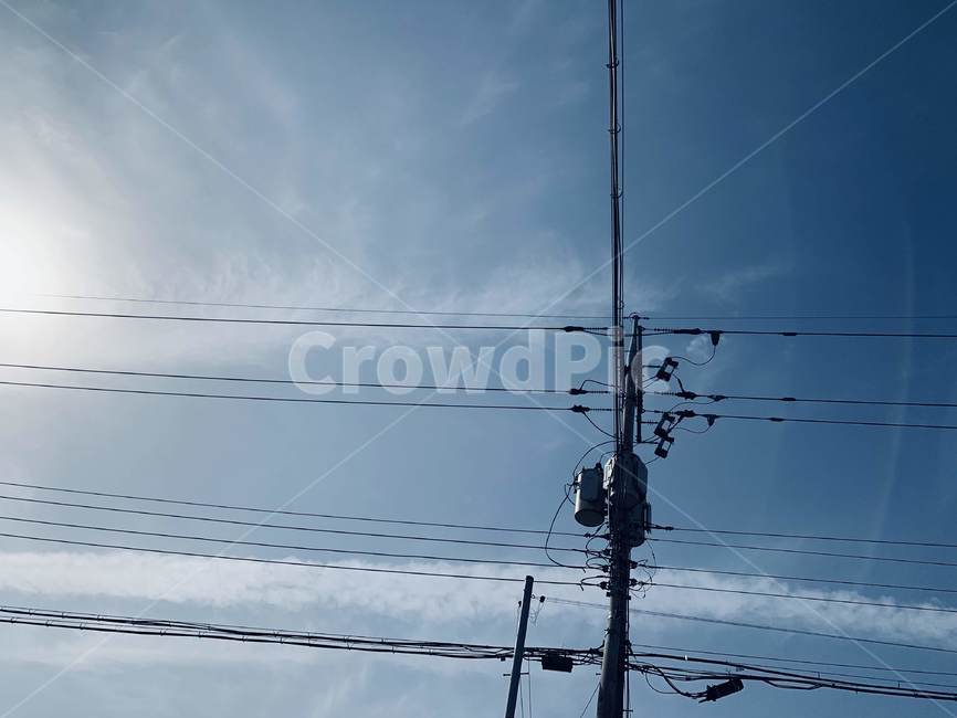 전봇대,전깃줄,하늘,구름,해,산업,industry,industrial,에너지산업,energy industry,utility pole,전신주,cable,케이블