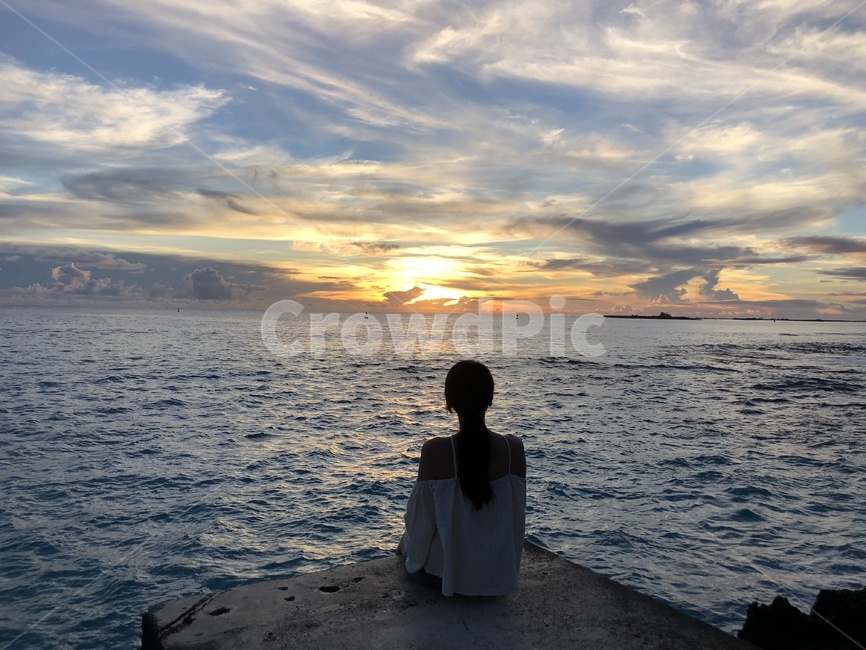 해질녘,석양,사이판,티니안,타가비치,tagabeach,1,노을,사람,인물,인간,human,person,여성,여자,woman,female,lady,여행,휴가,traveling,vacation,trip