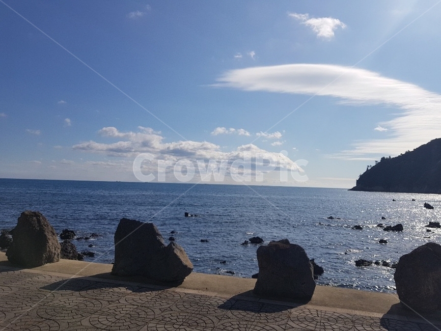 제주도,서귀포,자연,바다,하늘,구름,돌,섬