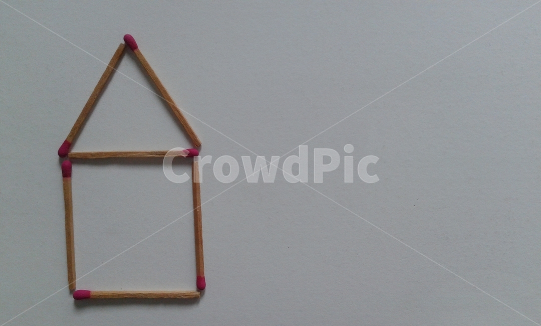 성냥,성냥개비,집,삼각형,triangle,사각형,matches,사물,물건,오브젝트,thing,object,matter