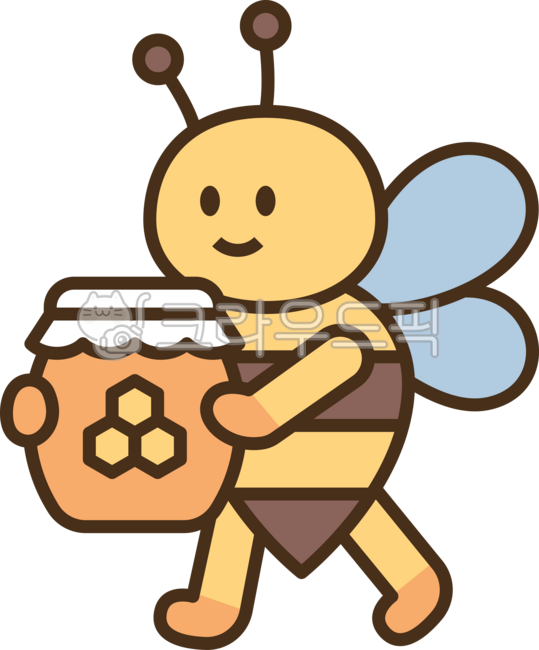 outline,simple,simple,illustration,bee,honeybee,cute,character,honey,honey,honey pot,personification,collect