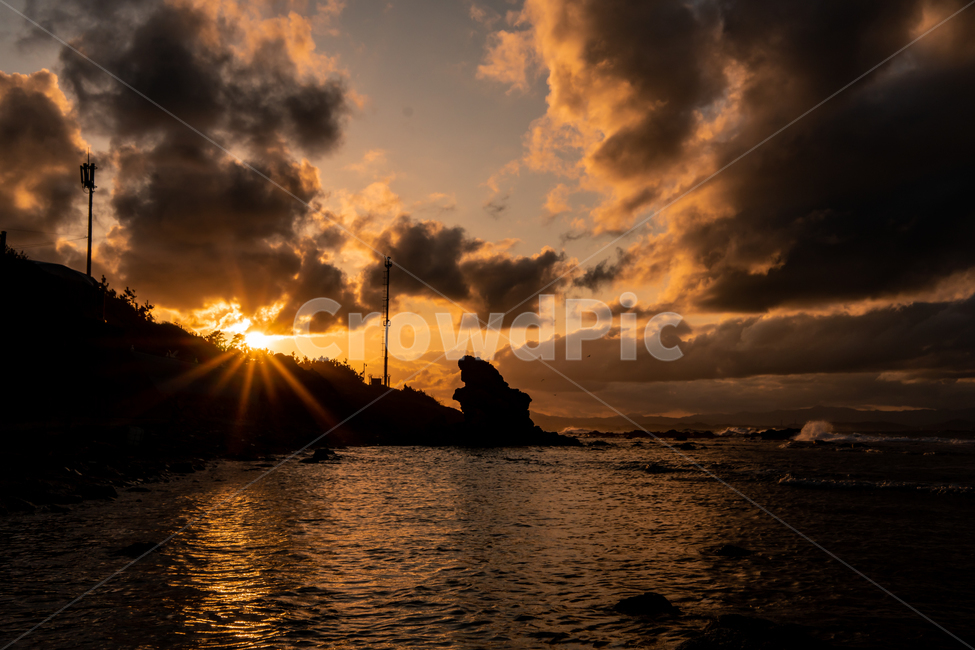 일몰,sunset,독수리바위,호미곶,빛갈라짐,sunstar,cumulus,적운,자연,풍경,nature,landscape