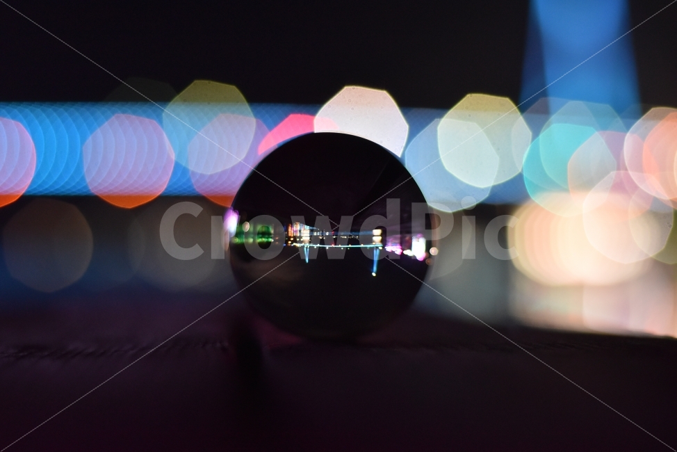 돌산대교,야경,여수밤바다,구슬,투영,야경,밤,풍경,nightscape,night,landscape,사물,물건,오브젝트,thing,object,matter,sphere,구체