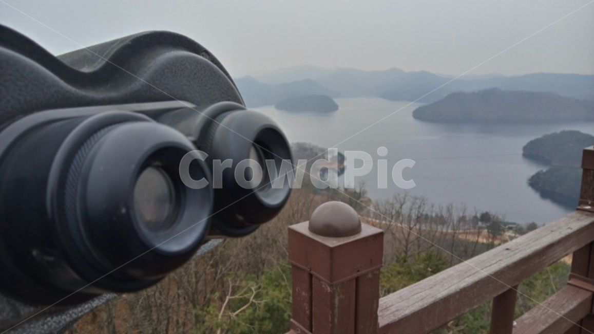 망원경,청남대호수,호수,경치,자연