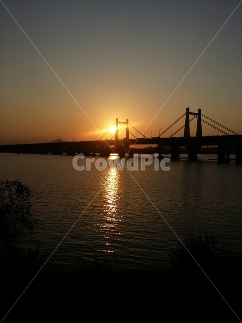 강,노을,다리,빛,river,sunset,bridge,노을지다,물결,자연,풍경,nature,landscape,sunlight,햇빛,light,flare,플레어,outdoors,옥외