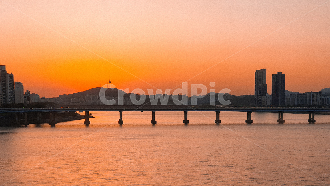 노을,남산,한강,붉은노을,강,해질녘,도시,풍경,city,landscape,한국도시풍경,한국도시경관,korea cityscape