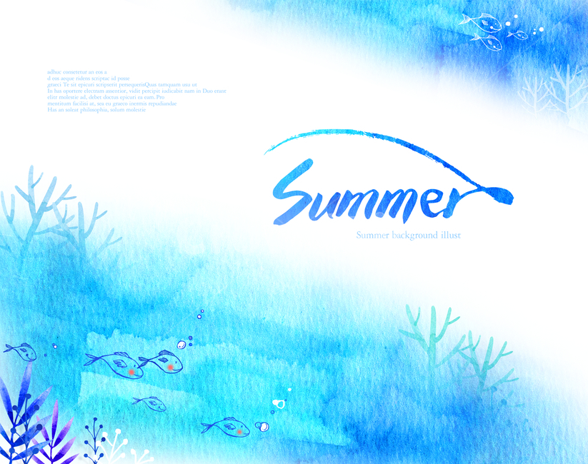물고기,열대어,산호,해초,수채화,여름,감성,바다,여름,계절,summer,season,동물,animal,어류,물고기,fish,그래픽,일러스트레이션,graphic,illustration