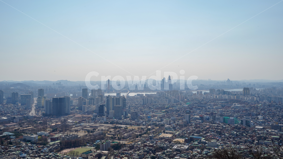도시,건물,하늘,풍경,마을,산,미세먼지,맑음