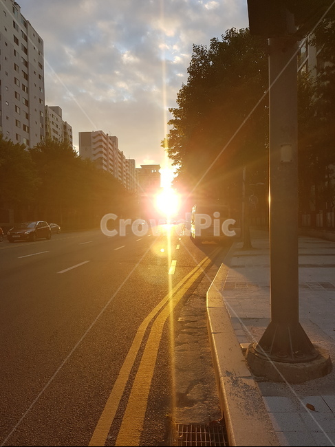 노을,길,거리,저녁거리,햇빛